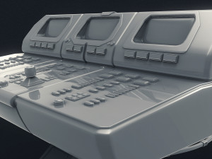 3d scifi computer workstation - high poly 3D 모델