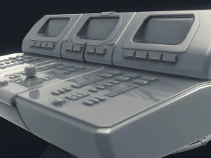 3d scifi computer workstation - high poly 3D Model