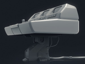 3d scifi computer workstation - high poly 3D 모델
