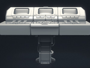3d scifi computer workstation - high poly 3D 모델