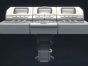 3d scifi computer workstation - high poly 3D Model