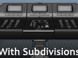 3d scifi computer workstation - high poly 3D 모델