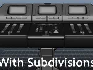 3d scifi computer workstation - high poly 3D Model