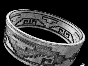 3d aztec ring Modelo 3D