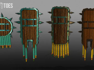 3d aztec shields - game ready 3D Model