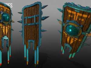 3d aztec shields - game ready Modèle 3D