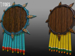 3d aztec shields - game ready 3D Model