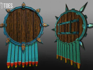 3d aztec shields - game ready 3D Model