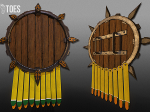 3d aztec shields - game ready Modèle 3D