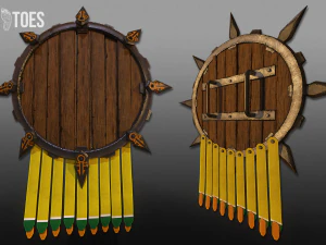 3d aztec shields - game ready 3D Model
