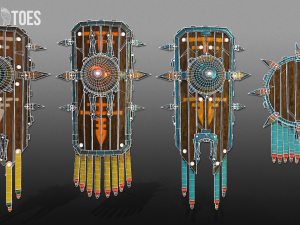 3d aztec shields - game ready Modèle 3D