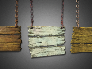 3-tier hanging signs - game ready 3D Model