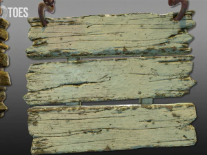 3-स्तरीय हैंगिंग साइन - गेम तैयार 3D मॉडल