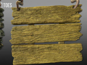 3-स्तरीय हैंगिंग साइन - गेम तैयार 3D मॉडल