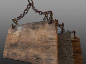 Placas de madeira suspensas em 3D - jogo pronto Modelo 3D