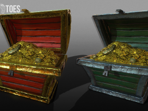 wooden treasure chests - game ready 3D Model