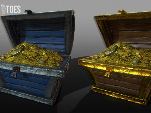 wooden treasure chests - game ready 3D Model