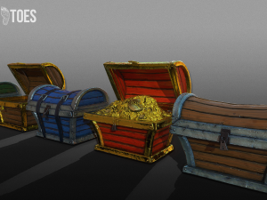 wooden treasure chests - game ready 3D Model