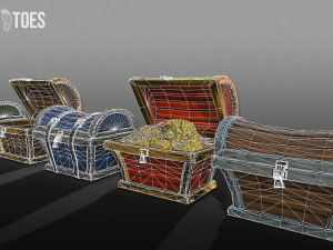 wooden treasure chests - game ready 3D Model