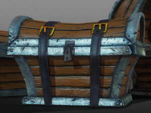 treasure chest trunk - game ready 3D Model