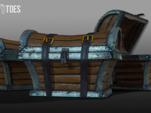 treasure chest trunk - game ready Modelo 3D