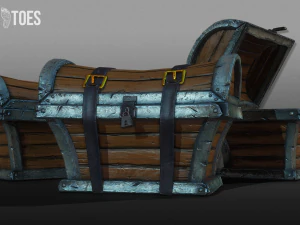 treasure chest trunk - game ready 3D Model