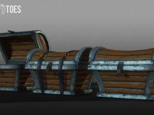 treasure chest trunk - game ready Modelo 3D