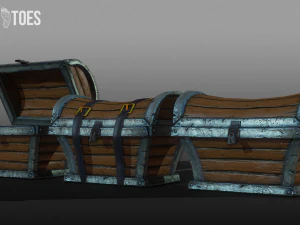 treasure chest trunk - game ready 3D Model