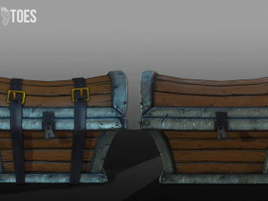 treasure chest trunk - game ready 3D Model