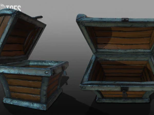 treasure chest trunk - game ready 3D Model