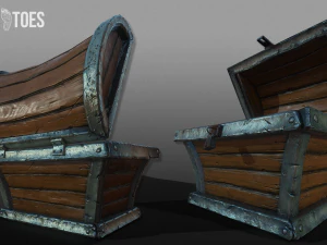 treasure chest trunk - game ready 3D Model
