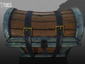 treasure chest trunk - game ready Modelo 3D