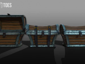treasure chest trunk - game ready 3D Model