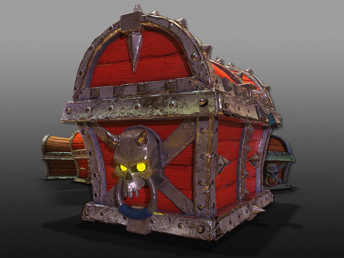 3d pirate chests - game ready 3D Model .c4d .max .obj .3ds .fbx .stl .blend 