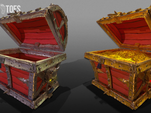 3d pirate chests - game ready 3D Model