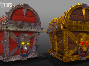 3d pirate chests - game ready 3D Model