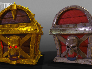 3d pirate chests - game ready 3D Model