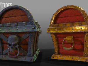 3d pirate chests - game ready 3D Model