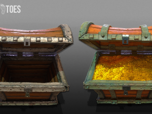 3d pirate chests - game ready 3D Model