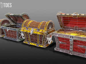 3d pirate chests - game ready 3D Model