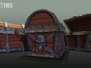 skeleton treasure chest - game ready 3D Model