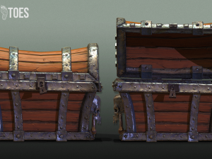 skeleton treasure chest - game ready Modelo 3D