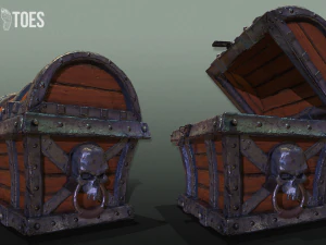 skeleton treasure chest - game ready 3D Model