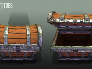 skeleton treasure chest - game ready 3D Model