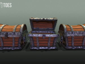 skeleton treasure chest - game ready Modelo 3D