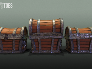 skeleton treasure chest - game ready Modelo 3D