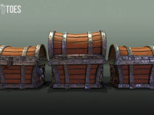 skeleton treasure chest - game ready 3D Model
