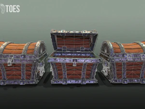 skeleton treasure chest - game ready 3D Model