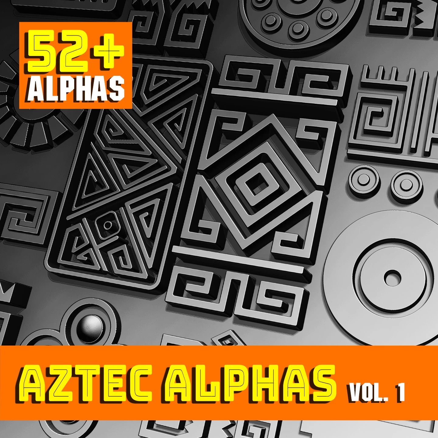 Aztec Alphas Brushes Volume 1 CG Textures .c4d .max .obj .3ds .fbx .stl .blend 