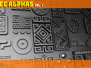 Aztec Alphas Brushes Volume 1 Texturas CG